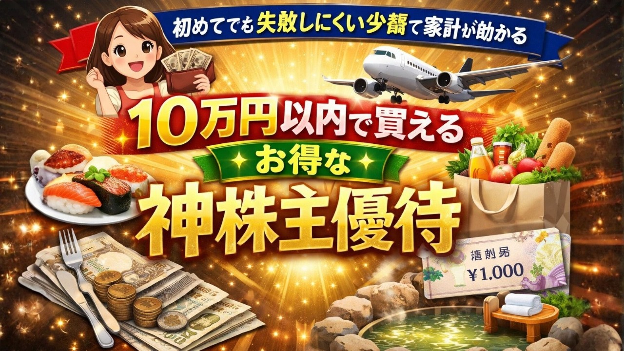 初めてでも失敗しにくい少額で家計が助かる 10万円以内で買えるお得な神株主優待