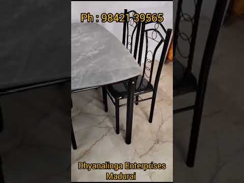 4 Seater Marble Top Dining Table Set