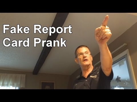 Fake Report Card Prank on Dad