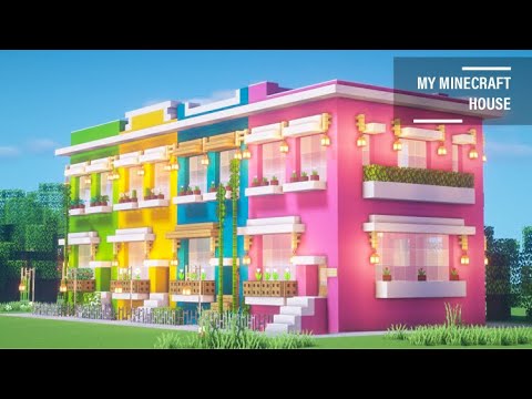 Minecraft Tutorials: How to build a colorful neighborhood like in a fairy tale