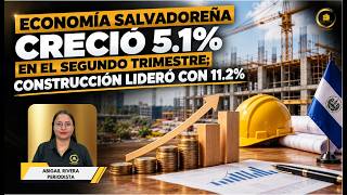 Economía salvadoreña creció 5.1% en el segundo trimestre; construcción lideró con 11.2%