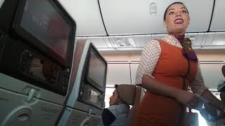 Air hostess, Cabin crew Serves Food & Drinks in Flight
