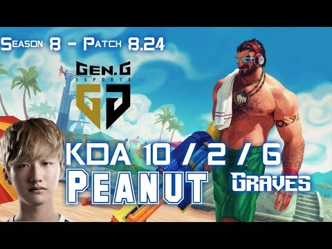 GEN Peanut GRAVES vs LEE SIN Jungle - Patch 8.24 KR Ranked