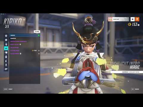 Kiriko's mythic skin changes heroic highlight intro