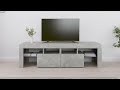 Mobile Porta TV con Luci LED Grigio Cemento 140x36,5x40 cm - Foto miniatura 1