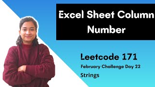 Excel Sheet Column Number | Leetcode 171 | Day-22 | String