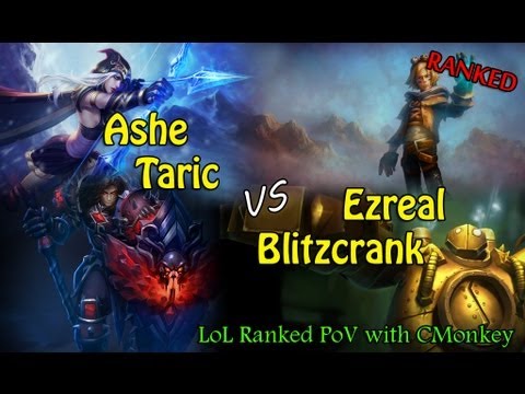 ►LoL Ranked PoV - Ashe/Taric vs Ezreal/Blitzcrank [BOT]