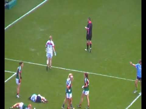 Yvonne Byrne fouls Sinead Aherne in the penalty area - 2017 Ladies Football Final
