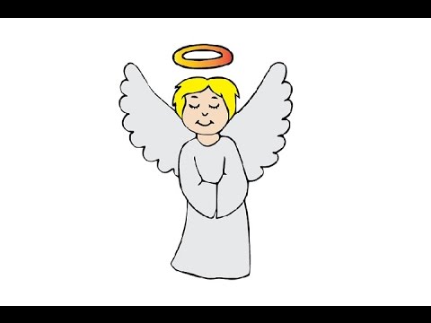 Как нарисовать ангела с крыльями легко и просто для детей поэтапно