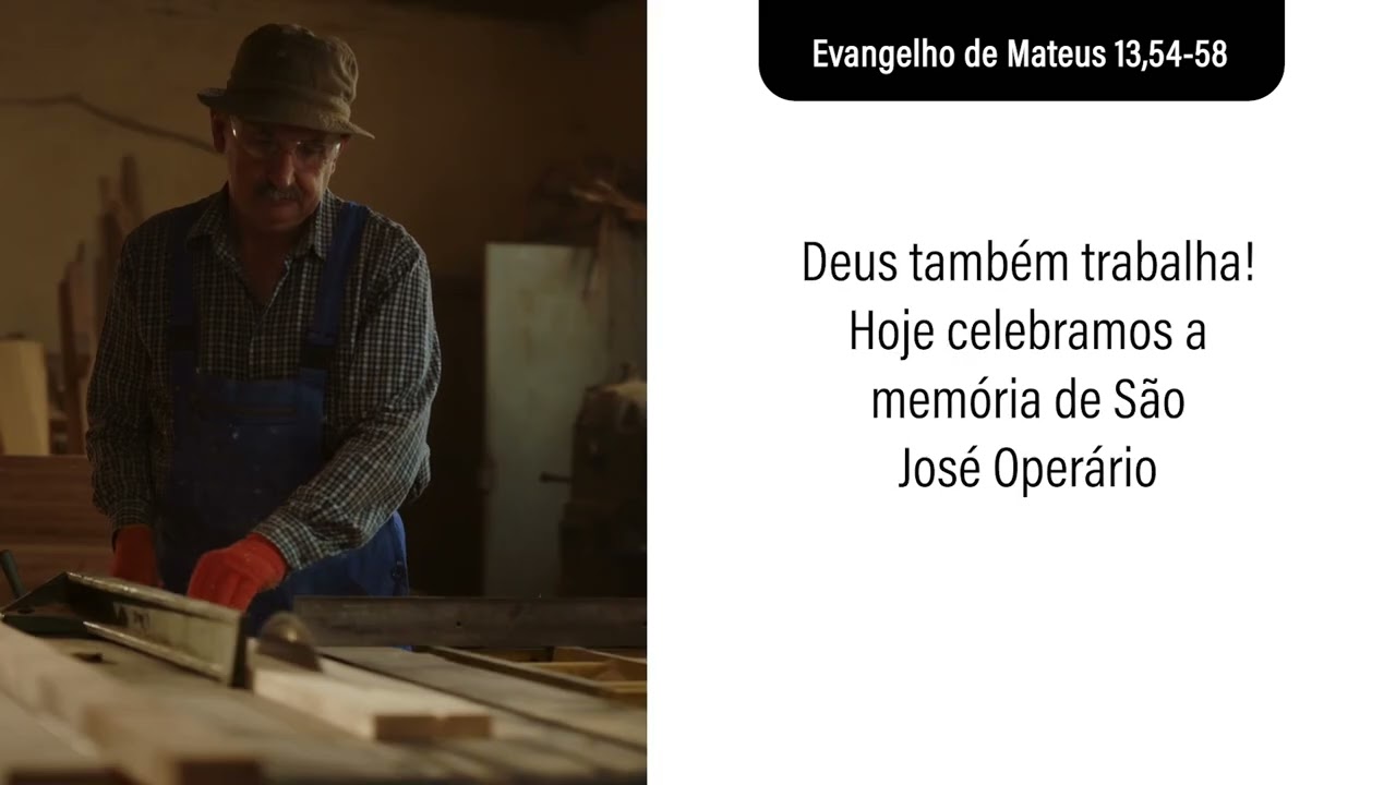 1º de maio Evangelho de Mateus 13,54-58