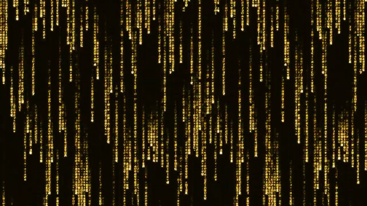 Golden Binary Code Rain Loop 4K | Luxury Digital Data Stream Overlay