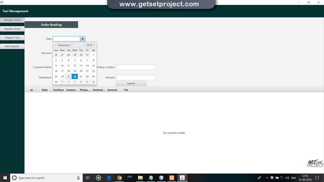 Taxi Management Java Mini DBMS MySql Project