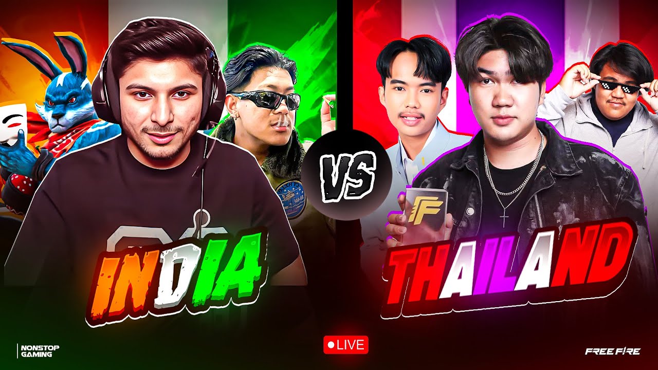 NG 🇮🇳 vs THAILAND🇹🇭 || LINGUM CHALLENGED US 😡 TO DEFEAT INDIAN SERVER #nonstopgaming -free fire live