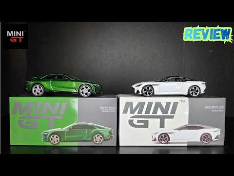 Feature Image thumbnail for the video blog Mini GT - Aston Martin DBS Stratus White & Bentley Batur Scarab Green - REVIEW by  booster_diecast