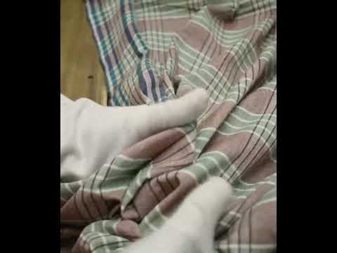 Check Green Brown and Blue Pure Cotton 105 GSM Handwoven Fabric — video