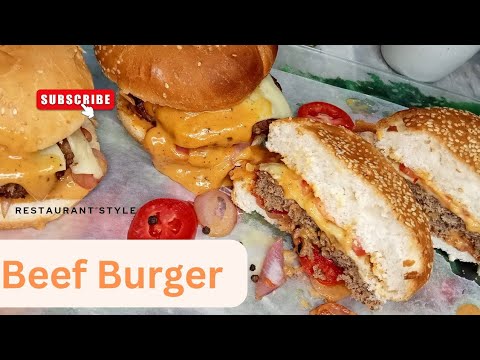 Beef Burger Restaurant Style, Easy Recipe Of Beef Mince Burger