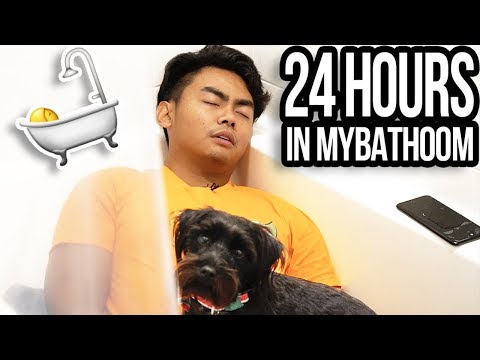 24 HOUR OVERNIGHT CHALLENGE IN BATHROOM! Video