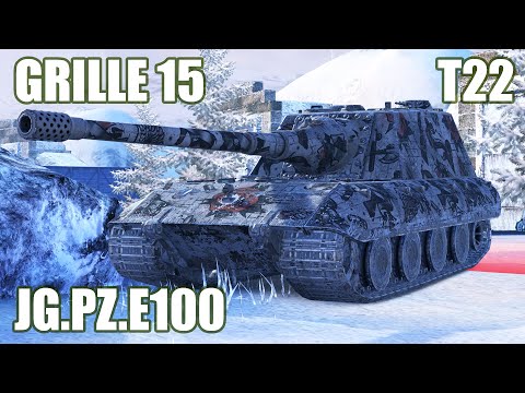 Jg.Pz.E100, Grille 15 & T22 Med. ● WoT Blitz