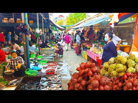 Mixed Market Food Scenes Around Kromoun Market And Boeng Tumpon - Amazing Street Food Tour