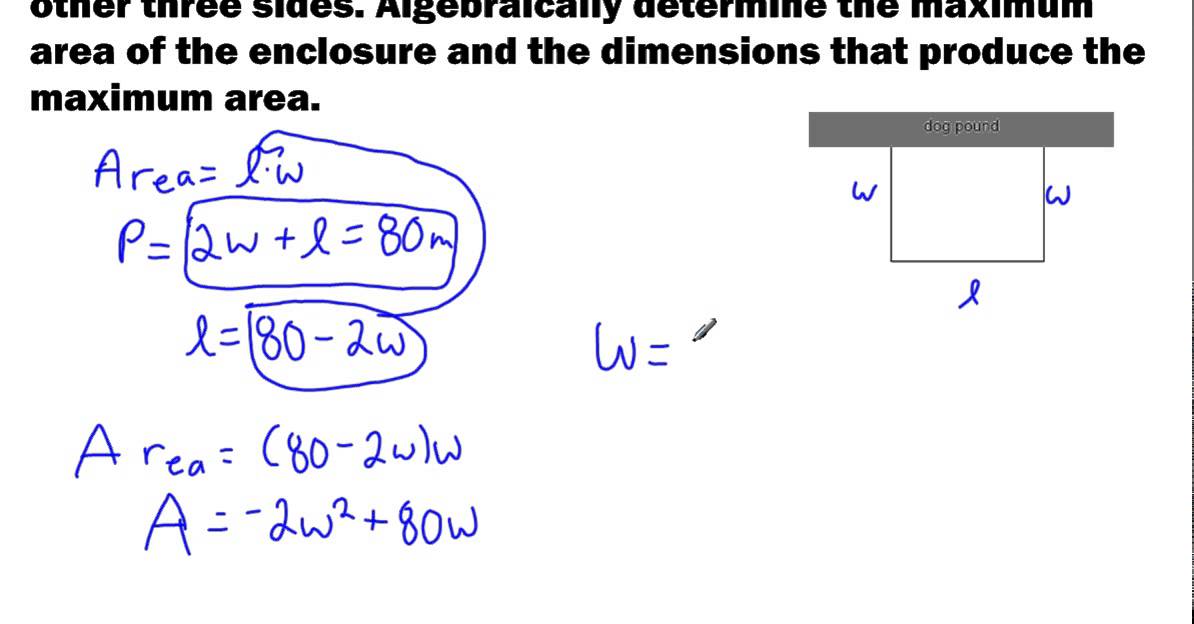 Optimization: Finding the Maximum Area