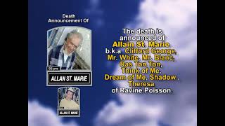 Allain St.Marie ~ Long Obituary