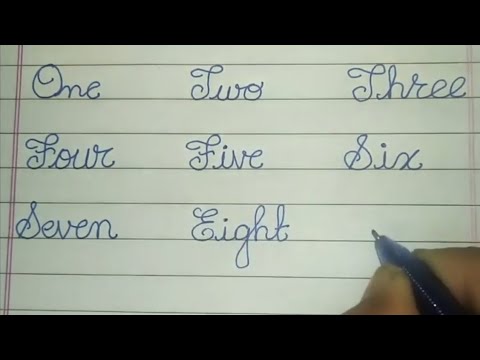 Write Cursive 1-10 Number Names for Beginners - Cursive Handwriting Practice - Calligraphy Video