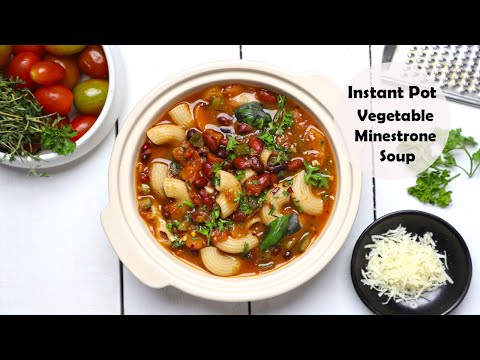 Instant Pot Pasta Soup Recipe | Vegetarian Minestrone