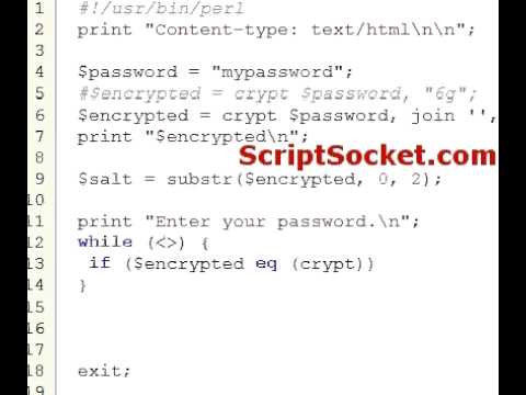 Perl Tutorial 106 - Encryption Using Crypt Function