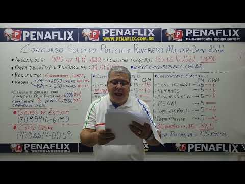 Concurso PMBA e CBMBA 2022 - ATENÇÃO - VÍDEO NOVO - ÚLTIMAS NOTÍCIAS - NÃO DEIXE DE ASSISTIR