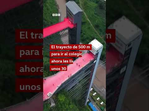 El ascensor de 288 mts de altura que lleva a los niños a su escuela en China | BBC Mundo