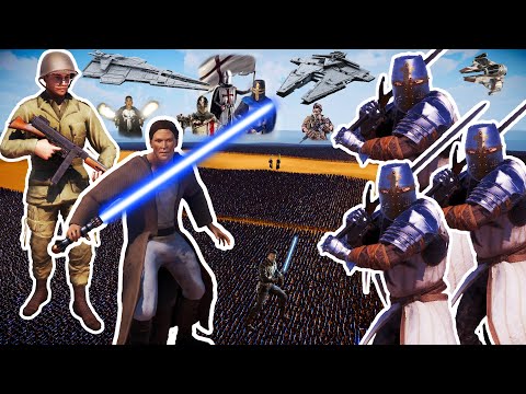 22 MILLION HEAVY KNIGHTS vs 250,000 JEDI KNIGHTS + 400,000 AMERICAN SOLDIER ASSAULT | UEBS 2