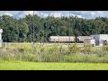 Switching Grain Cars At Purina, 2 Abandoned RR Road Crossings, All 3 CCET SD40 Units On 2 Trains