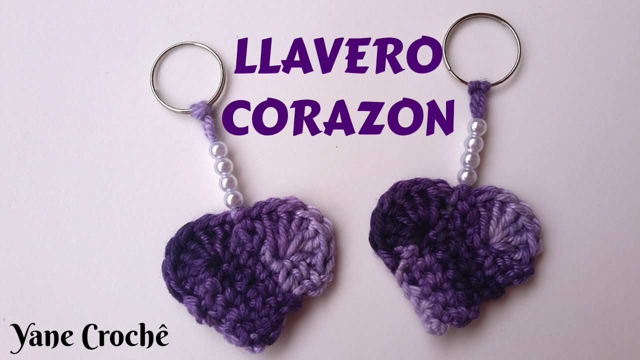 LLAVERO A CROCHET –CORAZÓN PASO A PASO