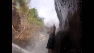 Shower in a waterfall