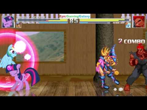 Twilight Sparkle And Dark Magician Girl VS Akuma & Rainbow Dash In A MUGEN Match / Battle / Fight