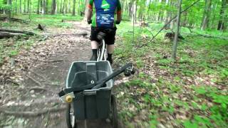 Video focusing on Lakeshore Park trail features - log piles, skinnies, jumps