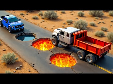 Cars vs Wrong LAVA Deep Pit | BeamNG.drive Fails & Crashes 2025!