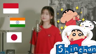 Download lagu Shinchan Theme Song ( JAP, INDO, HINDI ) | Shania Yan Cover mp3