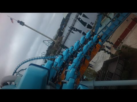 Back row point of view footage of Pipeline: The Surf Coaster