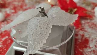 "Andělský Strážce Sněžného Klidu" - něžně sněžná orgonitová andělská křídla