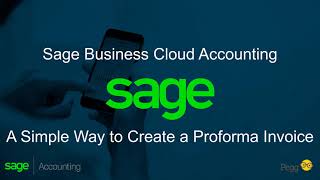 Sage Business Cloud Accounting (AME) - A simple way to create a Proforma Invoice
