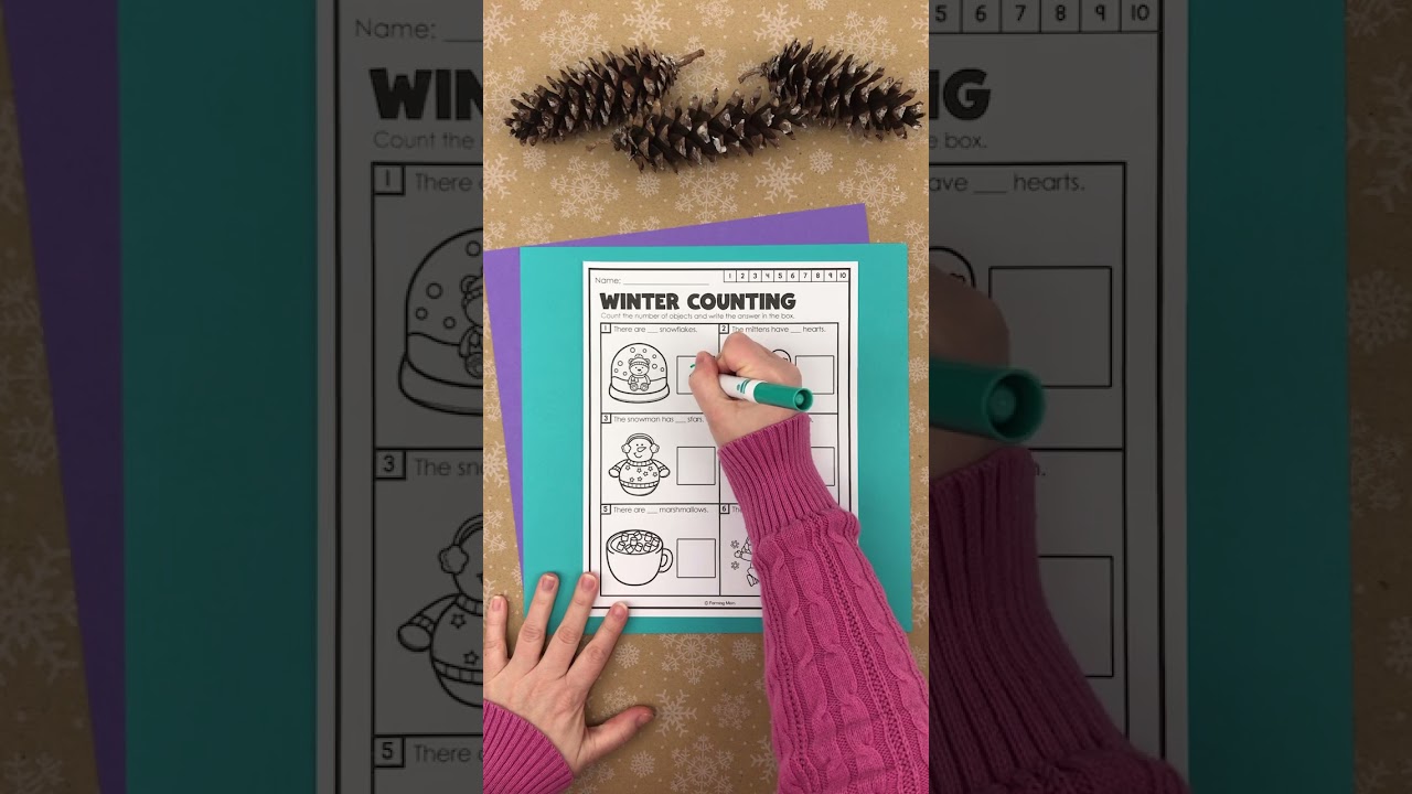 Counting to 10 Winter Coloring Pages for Kids #winter #coloring #counting #kidslearning #preschool