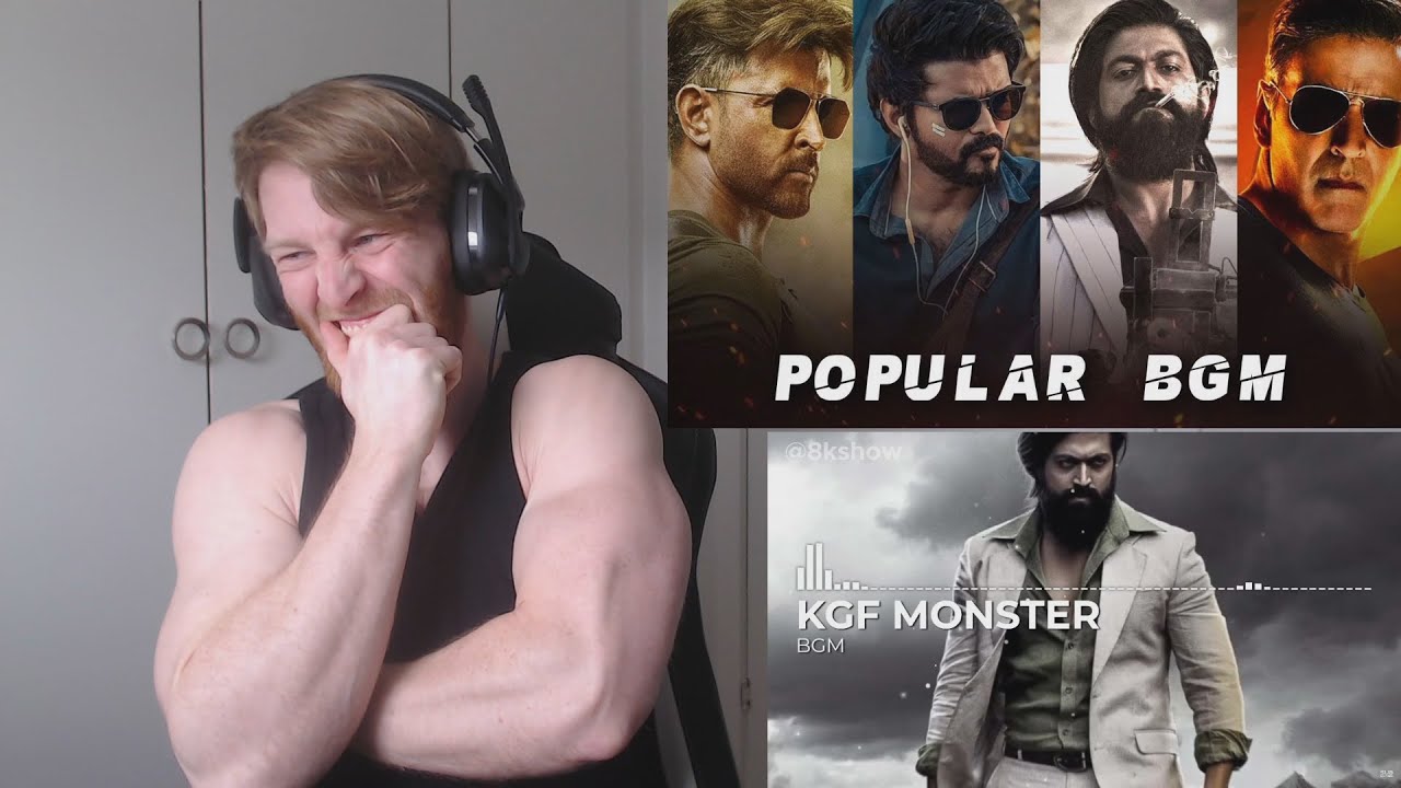 Top 10 Popular BGM South vs Bollywood • Reaction By Foreigner ft. KGF, Master, War, Rolex, URI