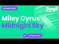 Miley Cyrus - Midnight Sky (Karaoke Piano)