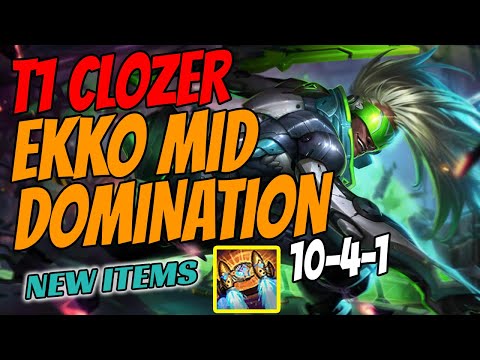 T1 Clozer Plays EKKO Mid vs Syndra - Challenger Gameplay - New Items Season 11 - Hextech Rocketbelt