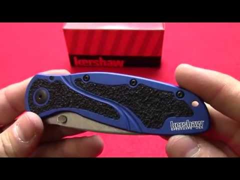 Kershaw Navy Blue Blur Assisted Opening Knife "Walk-Around" -  Knives Plus