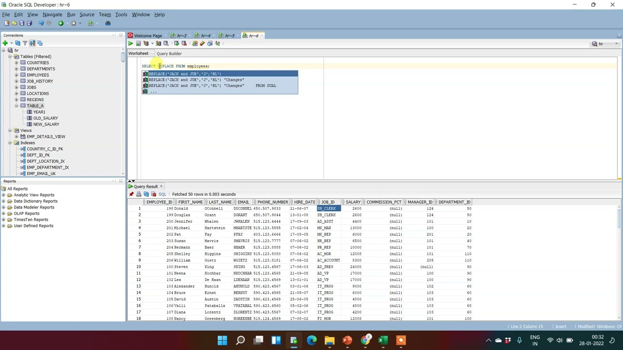 How to use REPLACE function in SQL | SQL REPLACE function | REPLACE() function | REPLACE character