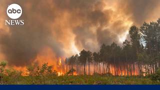 Massive wildfires force 175,000 from homes across France and Spain