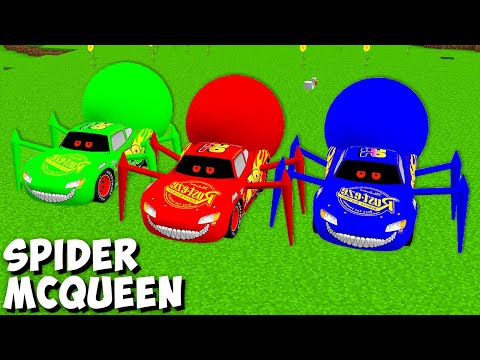 THIS IS REAL COLORED SPIDER LIGHTNING MCQUEEN EXE in Minecraft - Gameplay Coffin Meme