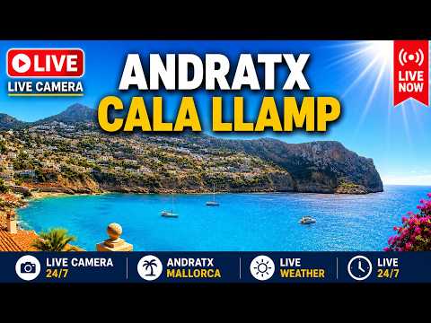 🌞 Mallorca Webcam Live Weather Cam Port d'Andratx / Cala Llamp 4K UHD #Mallorca  #BeachClub #Weather